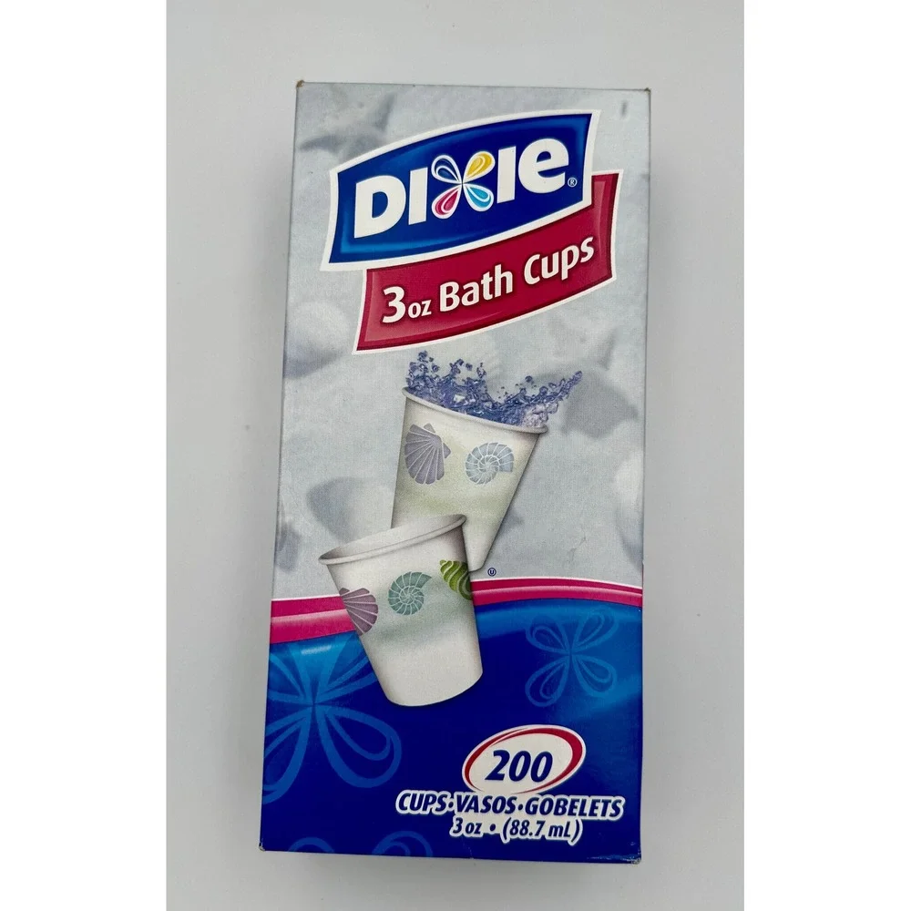 Vintage Dixie 3 oz Bathroom Cups Partial Pack 187/200 Seashell Ocean Theme Rare